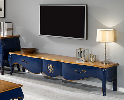 엘라젠 2100 블루 거실장 WSC-1048