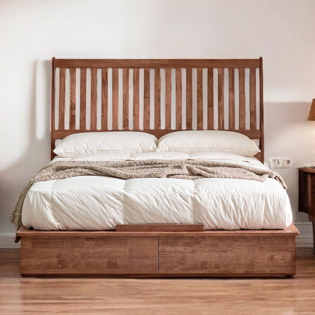 [100% 원목제작] 1600 수납형 퀸 침대 ATC-1040