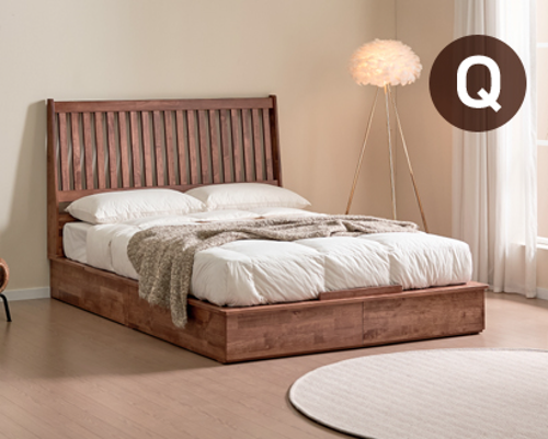 [100% 원목제작] 1600 수납형 퀸 침대 ATC-1040