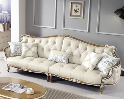 [직영생산 주문제작] 면피가죽 단추2단 4인용 쇼파 SFC-7702