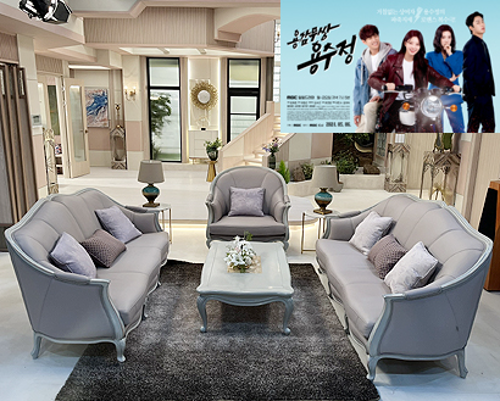 [직영생산 주문제작] 통가죽 3+1+3인+테이블 소파세트 ESC-7710